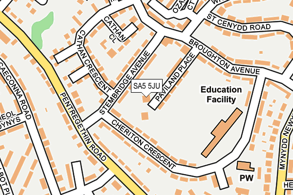 SA5 5JU map - OS OpenMap – Local (Ordnance Survey)