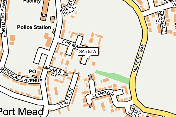 SA5 5JW map - OS OpenMap – Local (Ordnance Survey)