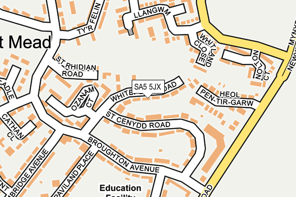 SA5 5JX map - OS OpenMap – Local (Ordnance Survey)