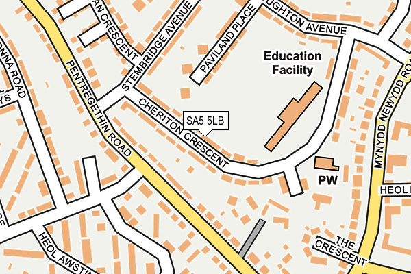 SA5 5LB map - OS OpenMap – Local (Ordnance Survey)