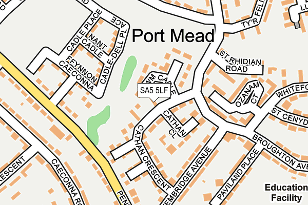 SA5 5LF map - OS OpenMap – Local (Ordnance Survey)