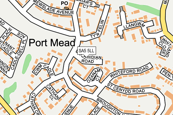 SA5 5LL map - OS OpenMap – Local (Ordnance Survey)