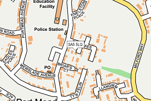 SA5 5LQ map - OS OpenMap – Local (Ordnance Survey)