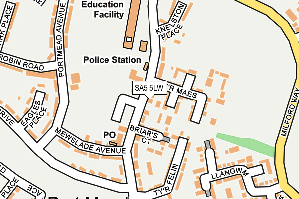 SA5 5LW map - OS OpenMap – Local (Ordnance Survey)