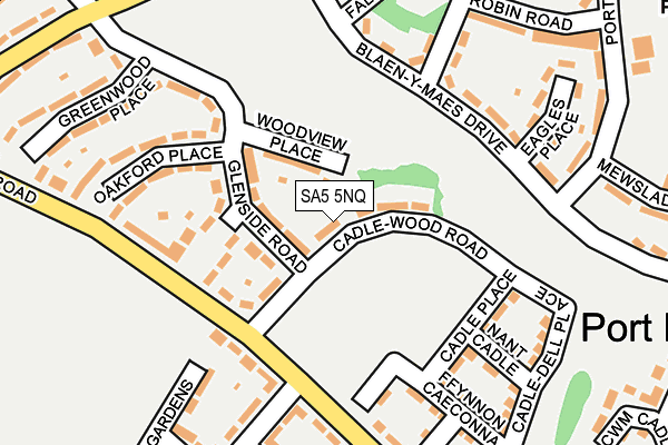 SA5 5NQ map - OS OpenMap – Local (Ordnance Survey)