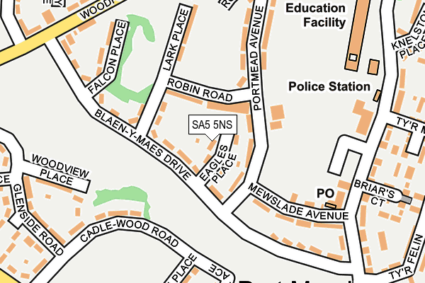 SA5 5NS map - OS OpenMap – Local (Ordnance Survey)