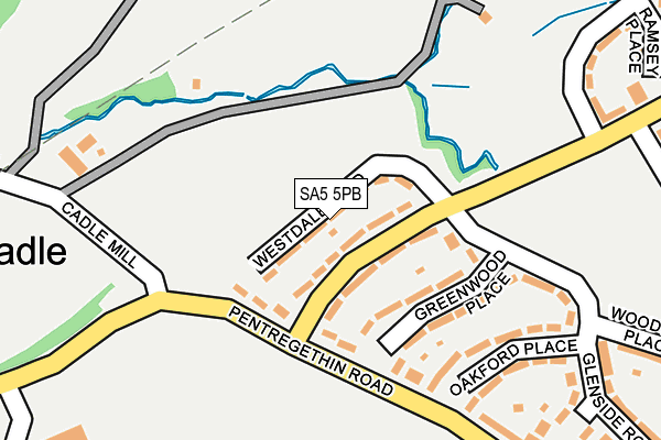 SA5 5PB map - OS OpenMap – Local (Ordnance Survey)