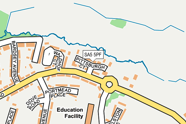 SA5 5PF map - OS OpenMap – Local (Ordnance Survey)