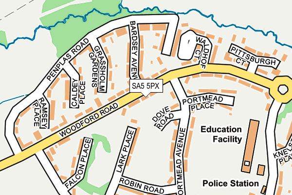 SA5 5PX map - OS OpenMap – Local (Ordnance Survey)