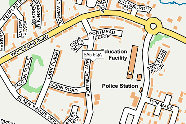 SA5 5QA map - OS OpenMap – Local (Ordnance Survey)