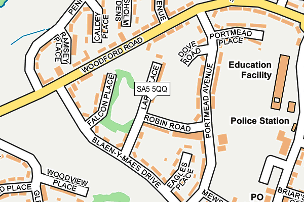 SA5 5QQ map - OS OpenMap – Local (Ordnance Survey)