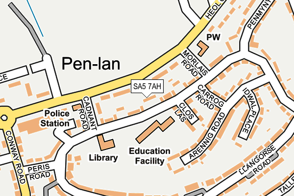 SA5 7AH map - OS OpenMap – Local (Ordnance Survey)