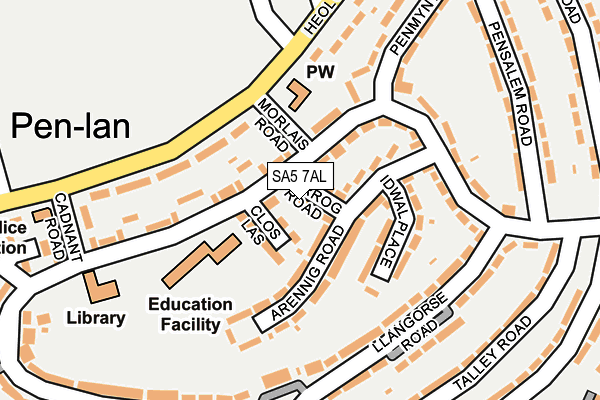 SA5 7AL map - OS OpenMap – Local (Ordnance Survey)