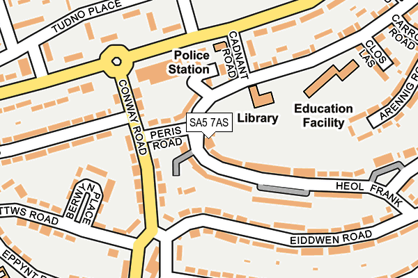 SA5 7AS map - OS OpenMap – Local (Ordnance Survey)