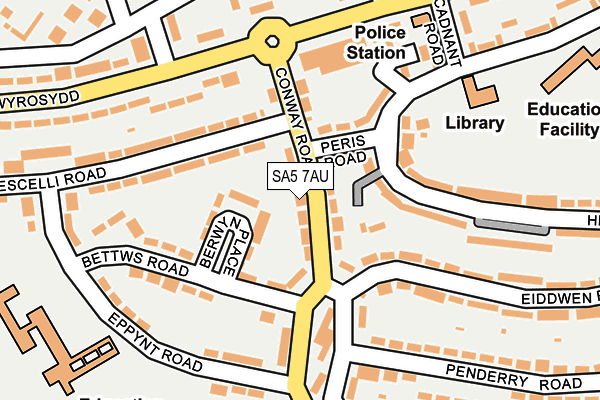 SA5 7AU map - OS OpenMap – Local (Ordnance Survey)