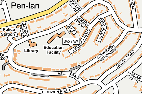 SA5 7AW map - OS OpenMap – Local (Ordnance Survey)