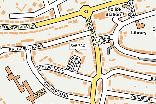 SA5 7AX map - OS OpenMap – Local (Ordnance Survey)