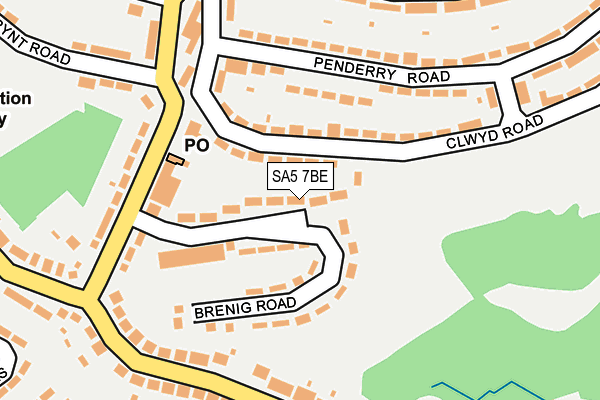 SA5 7BE map - OS OpenMap – Local (Ordnance Survey)