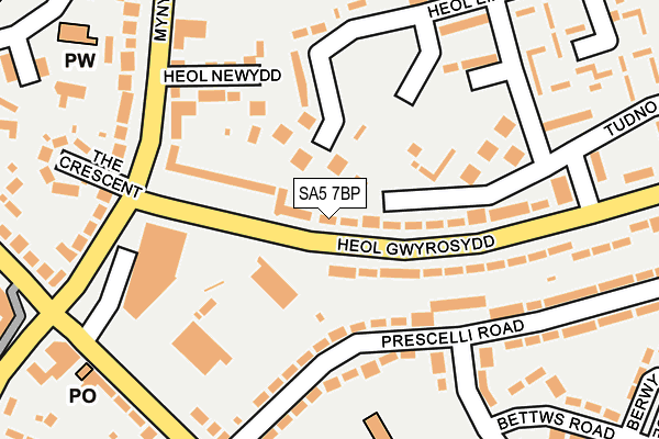 SA5 7BP map - OS OpenMap – Local (Ordnance Survey)