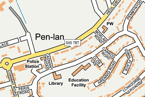 SA5 7BT map - OS OpenMap – Local (Ordnance Survey)