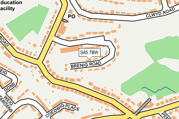 SA5 7BW map - OS OpenMap – Local (Ordnance Survey)