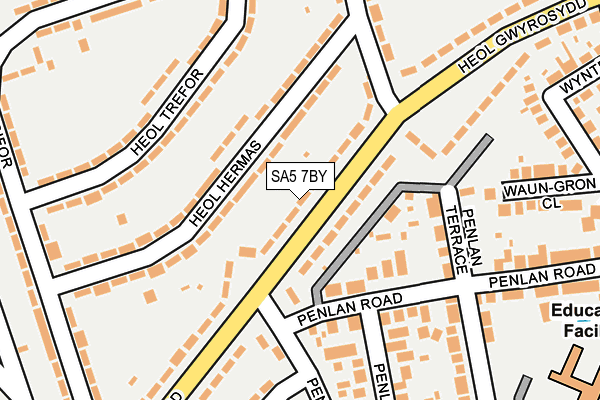 SA5 7BY map - OS OpenMap – Local (Ordnance Survey)