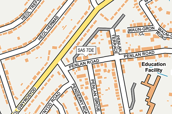 SA5 7DE map - OS OpenMap – Local (Ordnance Survey)