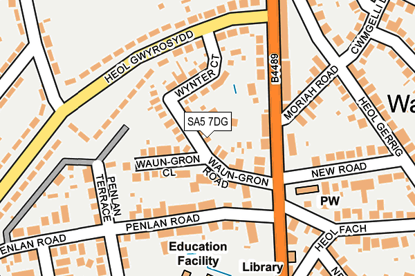 SA5 7DG map - OS OpenMap – Local (Ordnance Survey)