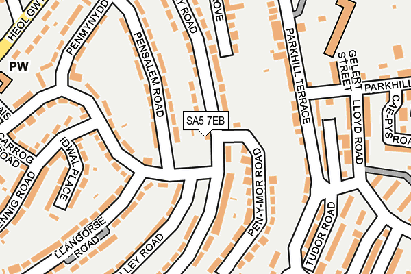 SA5 7EB map - OS OpenMap – Local (Ordnance Survey)