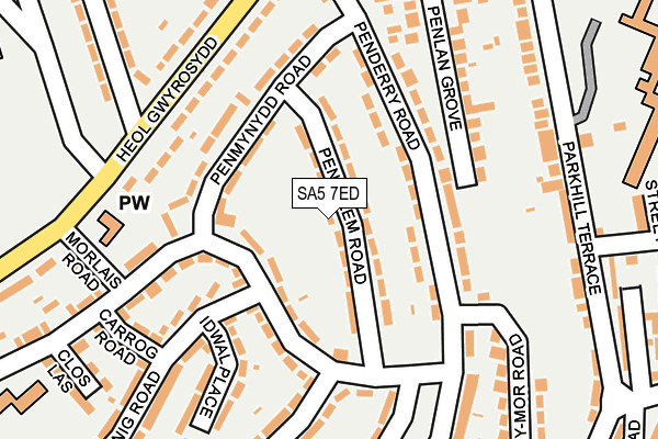 SA5 7ED map - OS OpenMap – Local (Ordnance Survey)