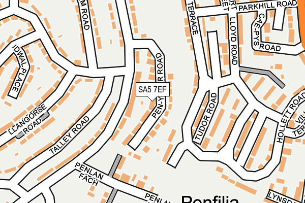 SA5 7EF map - OS OpenMap – Local (Ordnance Survey)