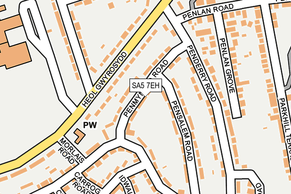 SA5 7EH map - OS OpenMap – Local (Ordnance Survey)