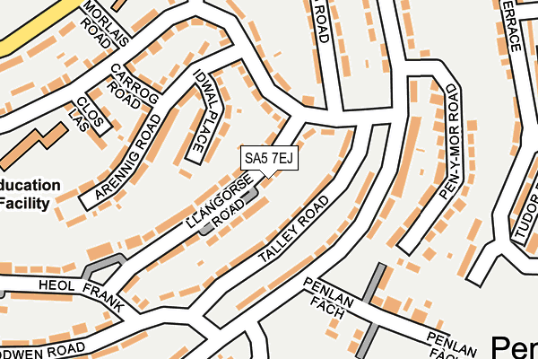 SA5 7EJ map - OS OpenMap – Local (Ordnance Survey)