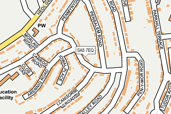 SA5 7EQ map - OS OpenMap – Local (Ordnance Survey)