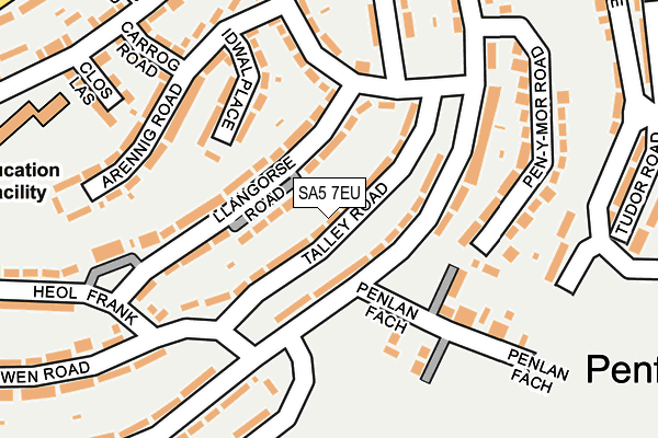 SA5 7EU map - OS OpenMap – Local (Ordnance Survey)