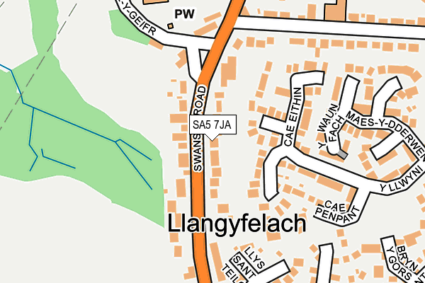 SA5 7JA map - OS OpenMap – Local (Ordnance Survey)