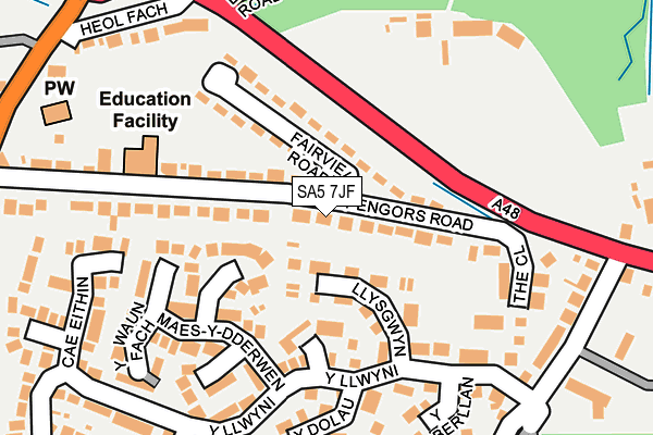 SA5 7JF map - OS OpenMap – Local (Ordnance Survey)