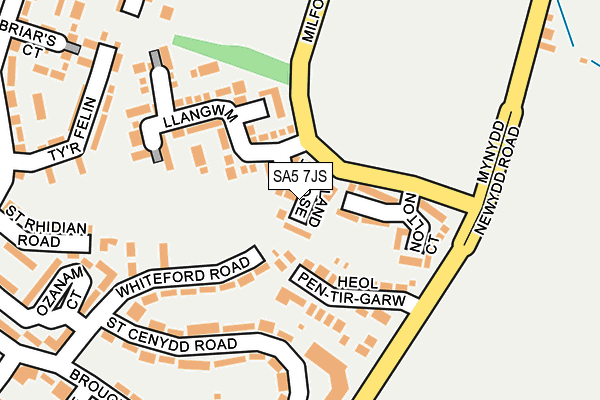 SA5 7JS map - OS OpenMap – Local (Ordnance Survey)