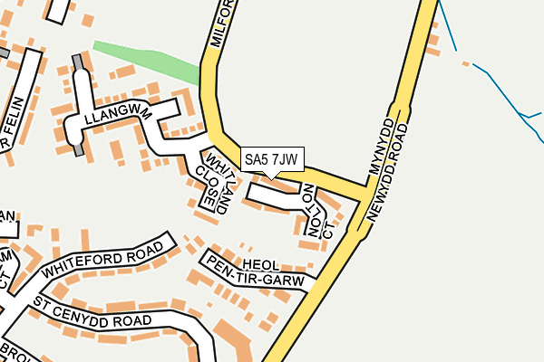SA5 7JW map - OS OpenMap – Local (Ordnance Survey)