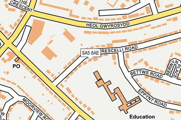 SA5 8AE map - OS OpenMap – Local (Ordnance Survey)