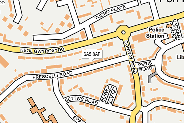 SA5 8AF map - OS OpenMap – Local (Ordnance Survey)