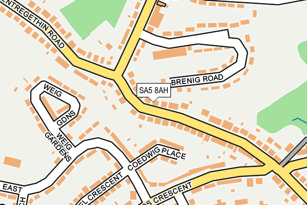 SA5 8AH map - OS OpenMap – Local (Ordnance Survey)