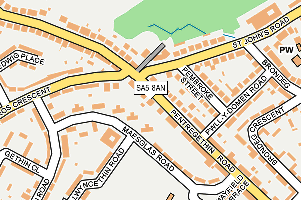 SA5 8AN map - OS OpenMap – Local (Ordnance Survey)