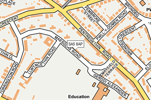 SA5 8AP map - OS OpenMap – Local (Ordnance Survey)