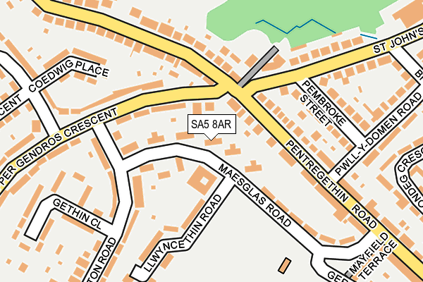 SA5 8AR map - OS OpenMap – Local (Ordnance Survey)