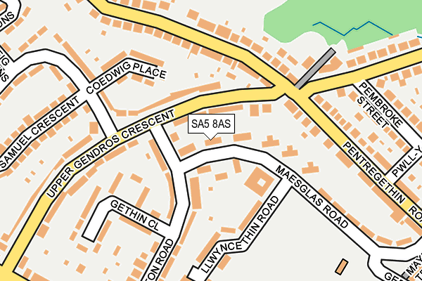 SA5 8AS map - OS OpenMap – Local (Ordnance Survey)