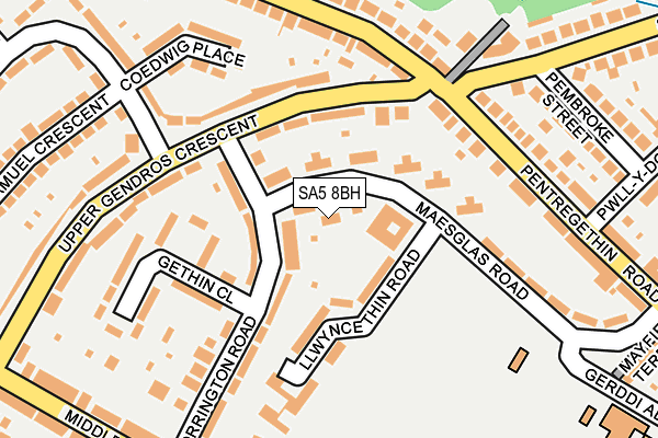 SA5 8BH map - OS OpenMap – Local (Ordnance Survey)