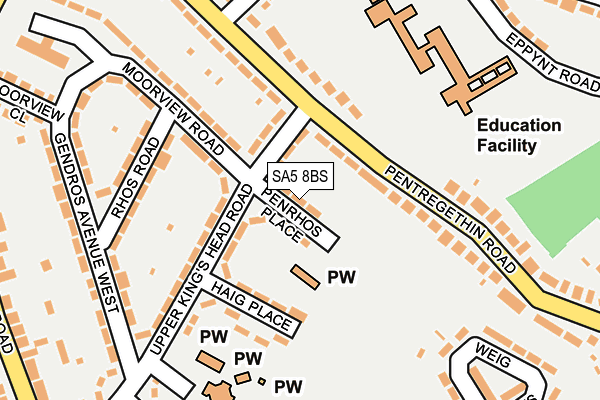 SA5 8BS map - OS OpenMap – Local (Ordnance Survey)