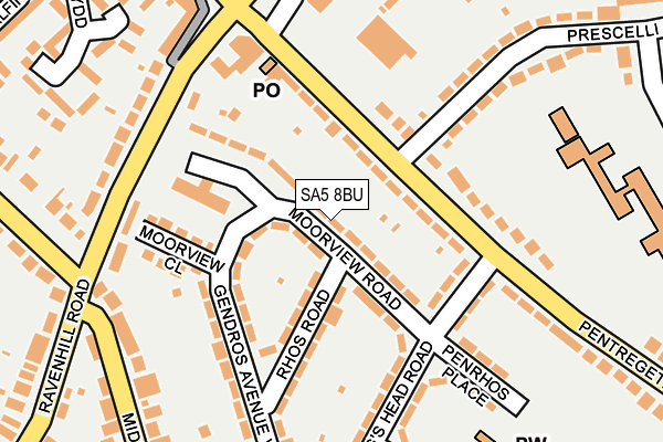 SA5 8BU map - OS OpenMap – Local (Ordnance Survey)