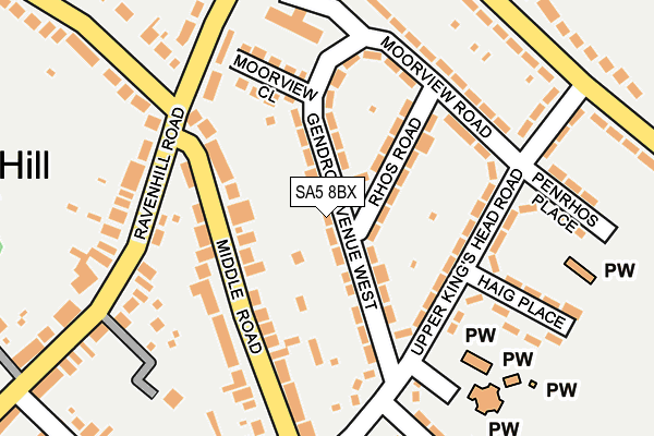 SA5 8BX map - OS OpenMap – Local (Ordnance Survey)